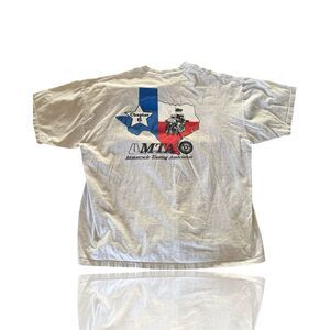 Vintage MTA Texas Chapter 6 XL Heather Gray Graphic T-Shirt Motorcycle CLUB